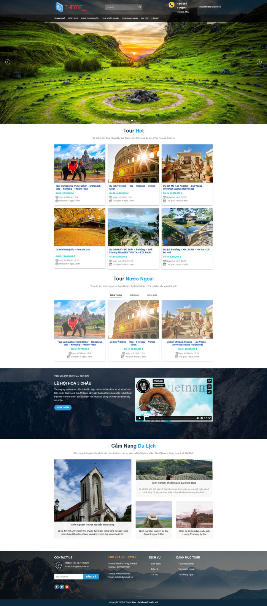 Mẫu thiết kế website về du lịch