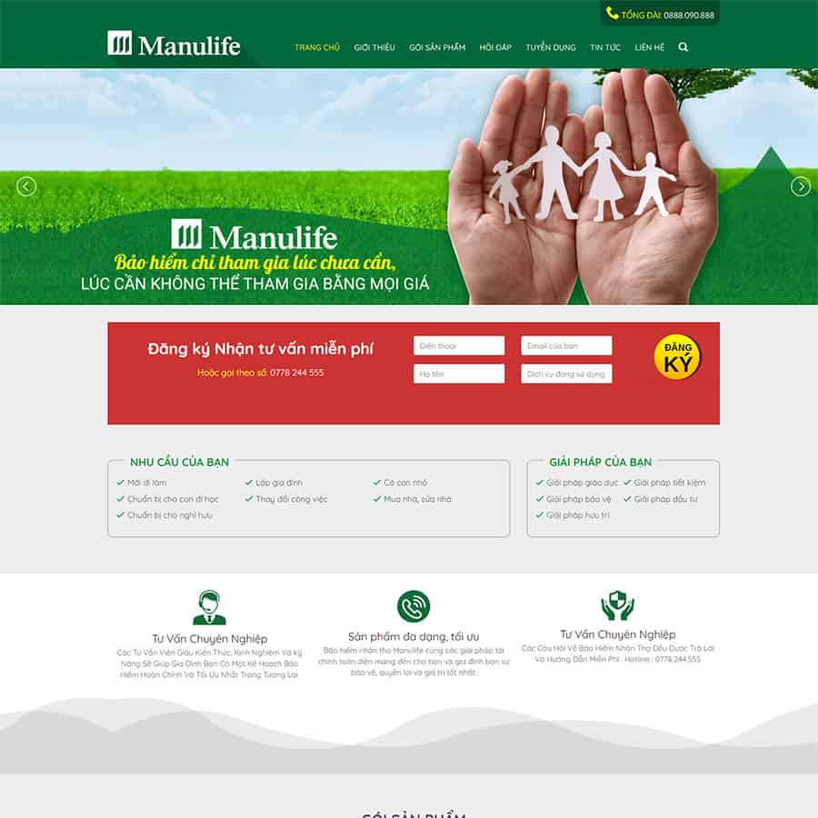 Mẫu thiết kế website công ty bảo hiểm