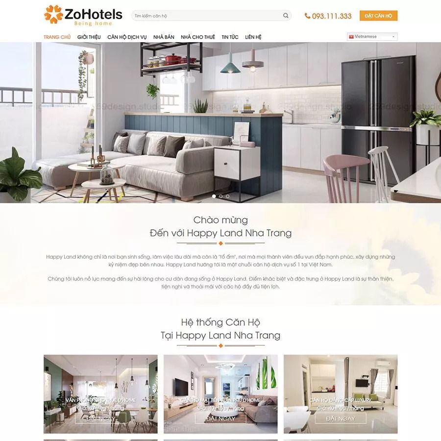 Mẫu thiết kế website mua bán căn hộ bất động sản