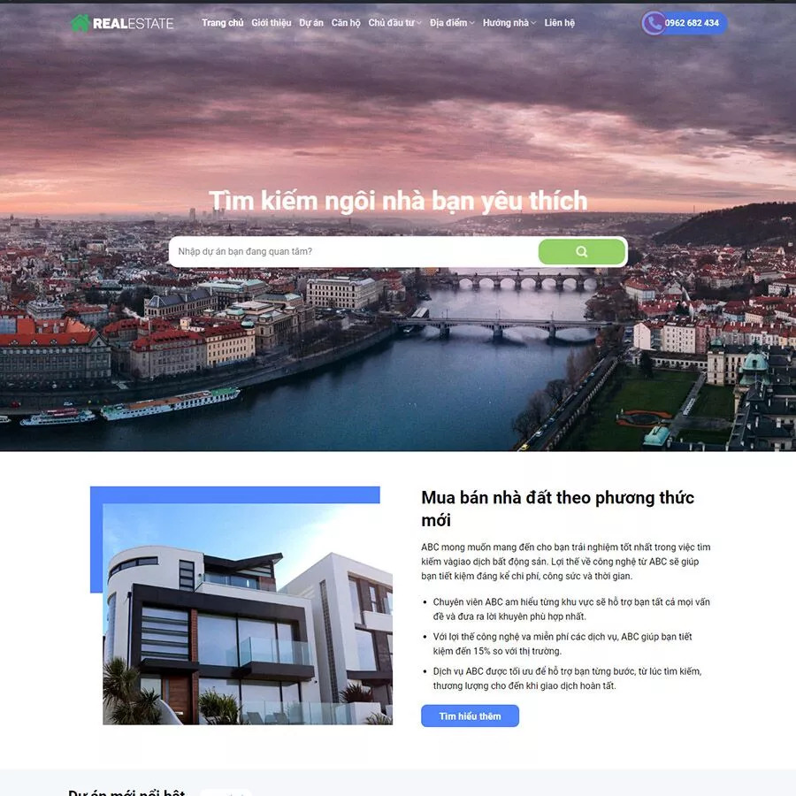 Mẫu thiết kế website mua bán bất động sản