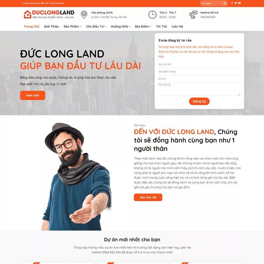 Mẫu thiết kế website đăng tin bất động sản