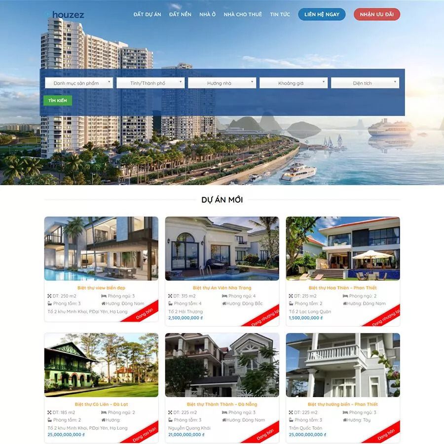 Mẫu thiết kế website kinh doanh bất động sản