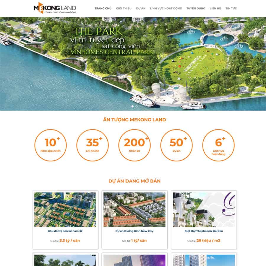 Mẫu thiết kế website công ty mua bán bất động sản