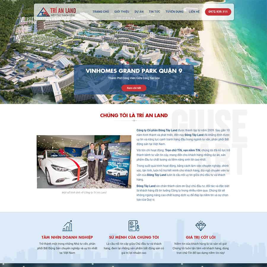 Mẫu thiết kế website gioi thiệu dự án bất động sản