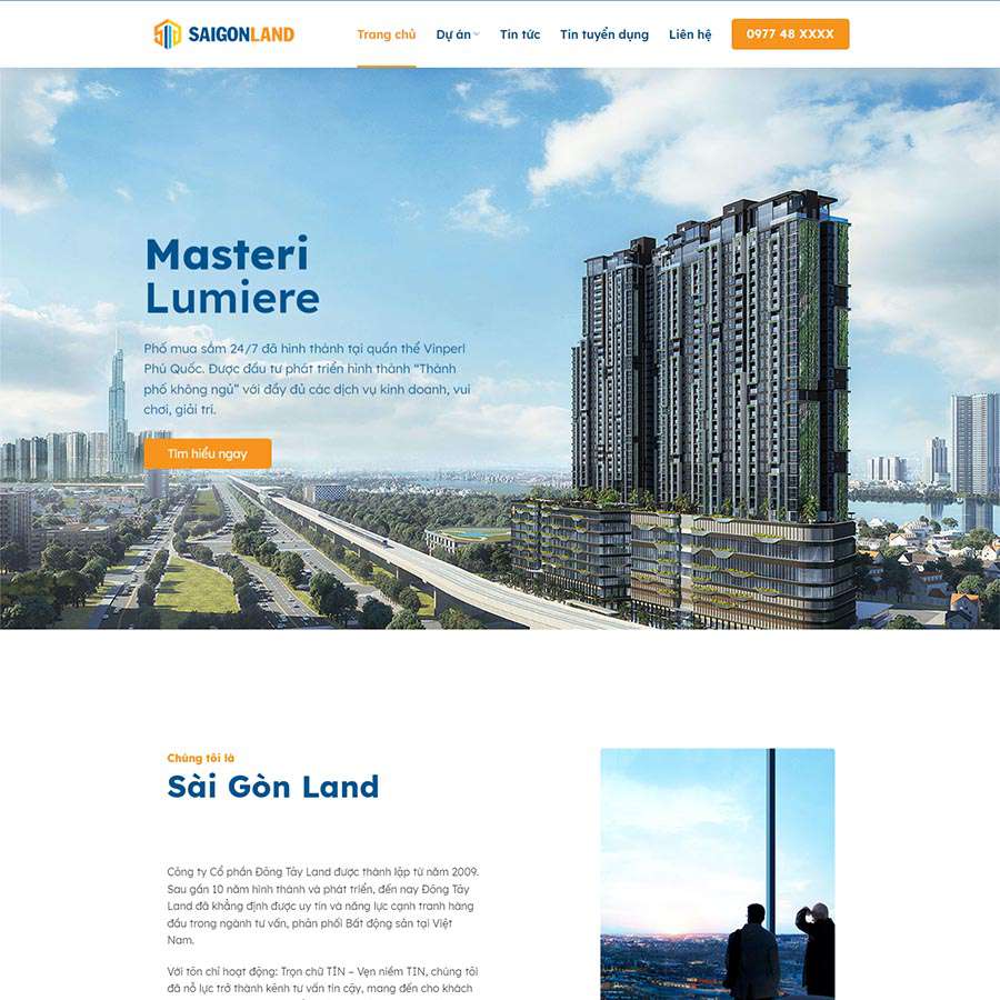 Mẫu thiết kế website landingpage bất động sản