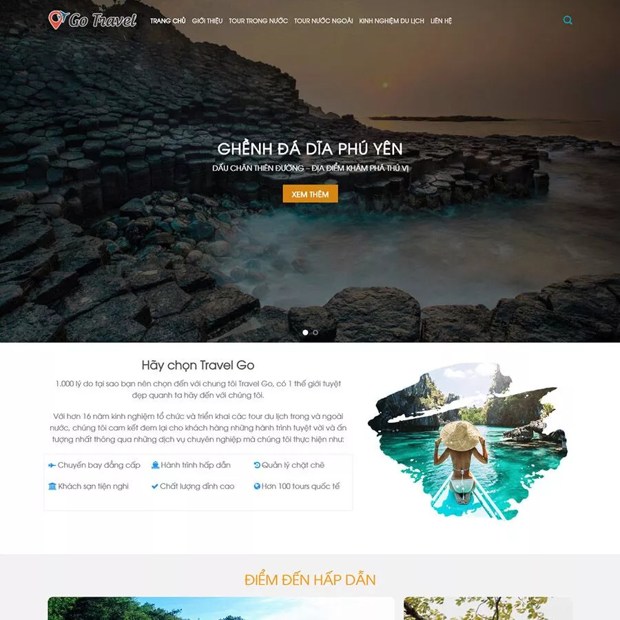 Mẫu thiết kế website kinh doanh lĩnh vực du lich