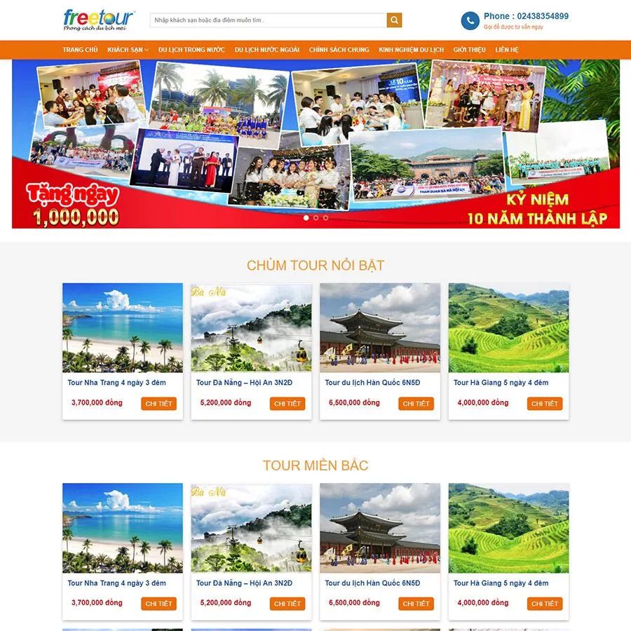 Mẫu thiết kế website du lịch cao cấp