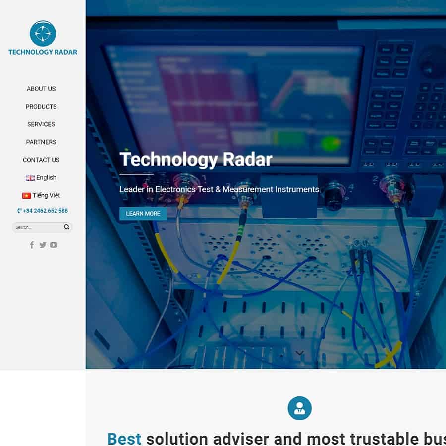 Mẫu thiết kế website công ty bán thiết bị điện tử
